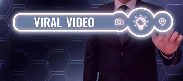 Εγγραφή Εμφάνισης Κειμένου Viral Video Επιχειρηματική Ιδέα Βίντεο Που Γίνεται — Φωτογραφία Αρχείου