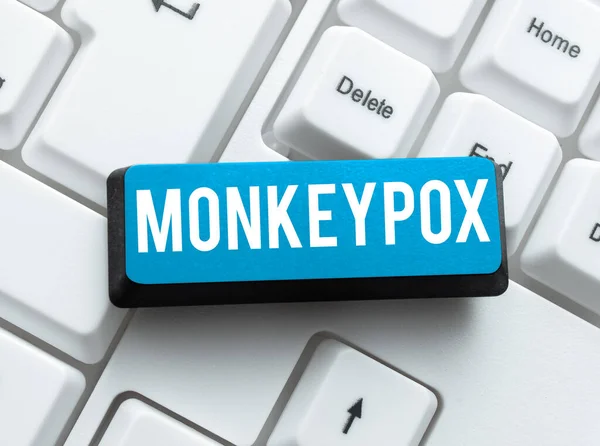 Handschriftliches Zeichen Monkeypox Word Written Poxvirus Africa Verursacht Vor Allem — Stockfoto