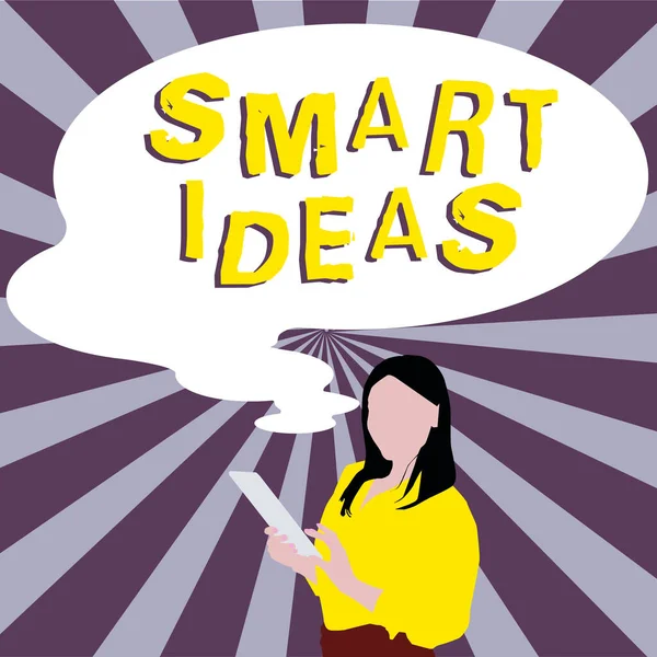 Texto Que Muestra Inspiración Smart Ideas Visión General Del Negocio — Foto de Stock