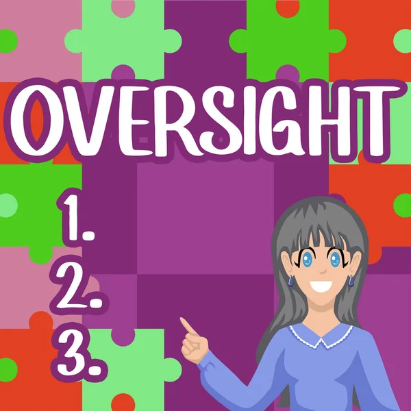 Conceptual Display Oversight Word Watch Organize Job Make Sure Being — стоковое фото