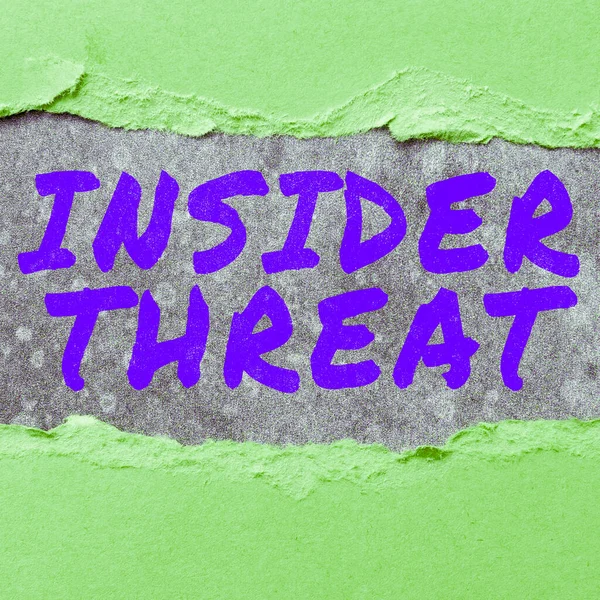 Подпись Концепции Insider Threat Business Showcase Security Threat Originates Organization — стоковое фото