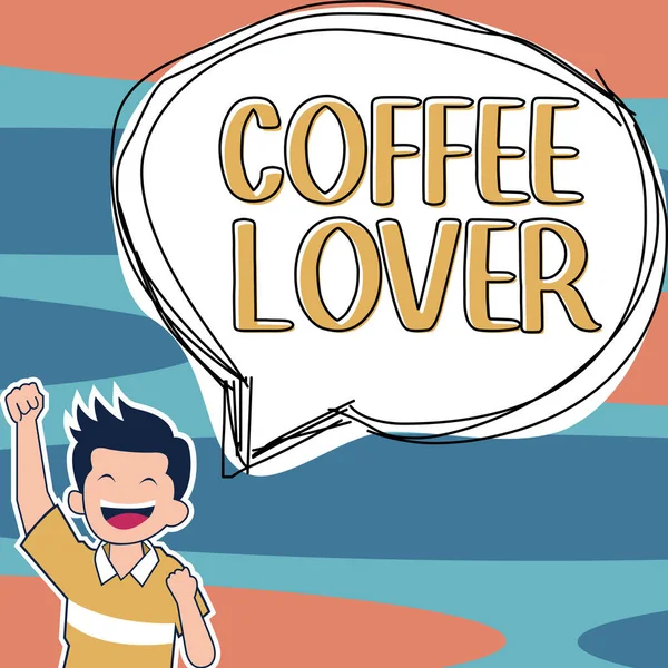Ruční Psaní Znamení Coffee Lover Koncept Znamená Člověka Který Miluje — Stock fotografie