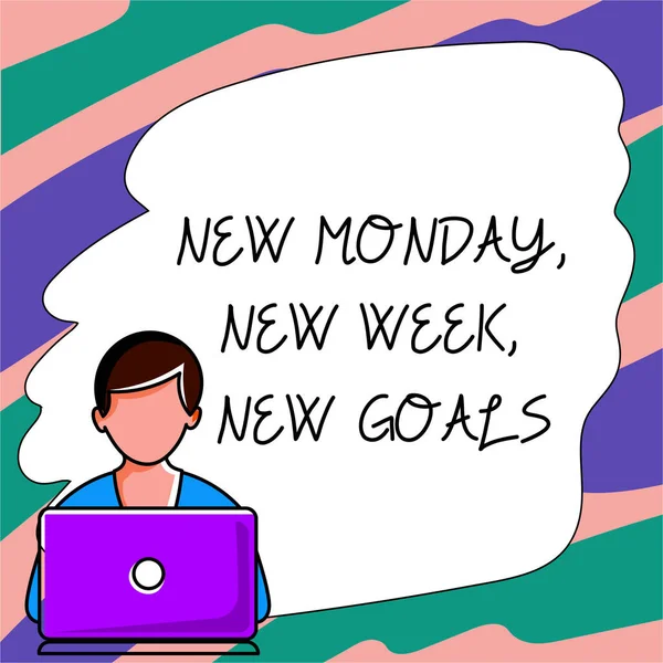 Zarejestruj Wyświetlanie New Monday New Week Nowe Cele Pojęcie Zdjęcia — Zdjęcie stockowe