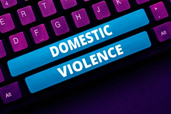 Texto Caligrafia Violência Doméstica Negócios Mostram Comportamento Violento Abusivo Dirigido — Fotografia de Stock