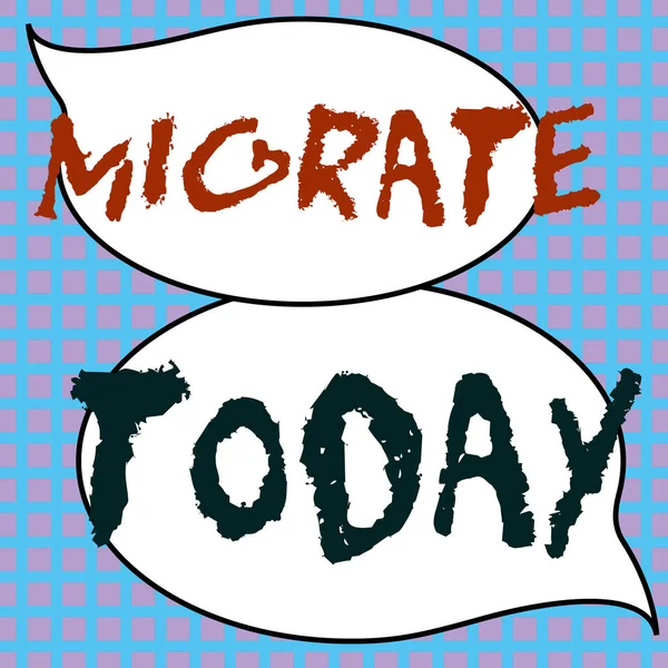 Koncepcionális Felirat Migráció Üzleti Áttekintés Egyik Országból Vagy Helységből Másikba — Stock Fotó