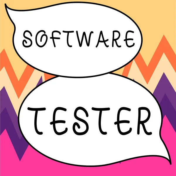 Tekstbord Tonen Software Tester Internet Concept Geïmplementeerd Software Beschermen Tegen — Stockfoto