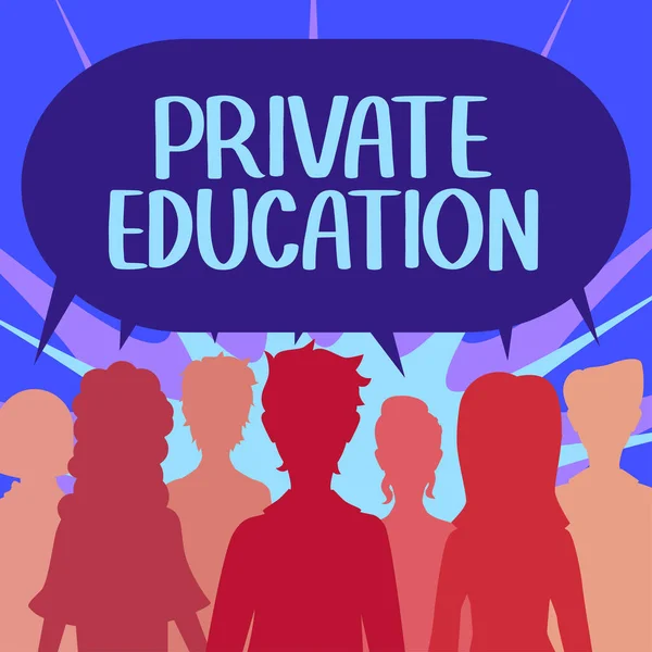 Schreiben Von Textanzeigen Private Education Business Konzept Zugehörigkeit Zur Verwendung — Stockfoto