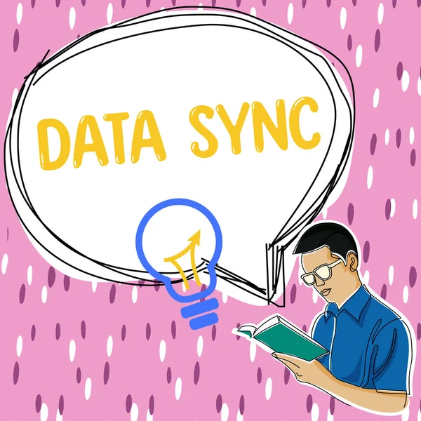 Inspiratie Toont Teken Data Sync Business Overzicht Gegevens Die Continu — Stockfoto