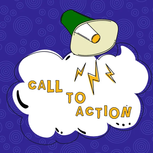 Texto Que Mostra Inspiração Call Action Visão Geral Negócio Incentivar — Fotografia de Stock