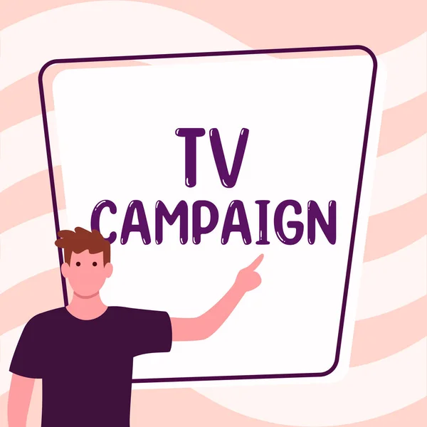 Kampanyası Konsepti Televizyon Programlarının Bir Organizasyon Tarafından Üretildiğini Ödendiğini Gösteren — Stok fotoğraf
