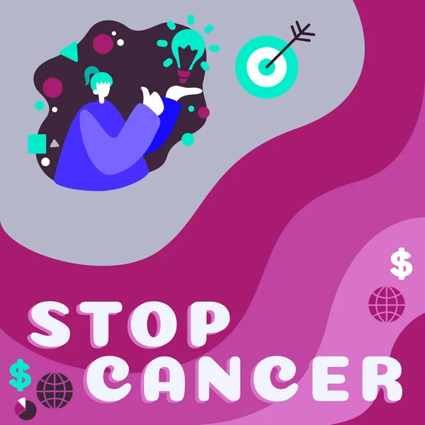 Teks Tulisan Tangan Stop Cancer Konsep Internet Praktik Mengambil Langkah — Stok Foto