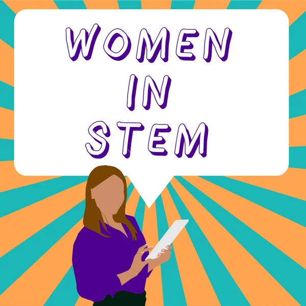 Escrita Exibindo Texto Women Stem Business Approach Ciência Tecnologia Engenharia — Fotografia de Stock