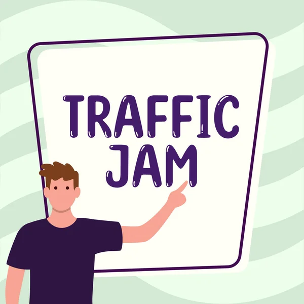 Konceptvisning Traffic Jam Word För Ett Stort Antal Fordon Nära — Stockfoto