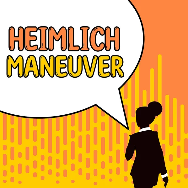 Inspiracja Pokazująca Znak Heimlich Maneuver Koncepcja Oznaczająca Zastosowanie Ciśnienia Górę — Zdjęcie stockowe