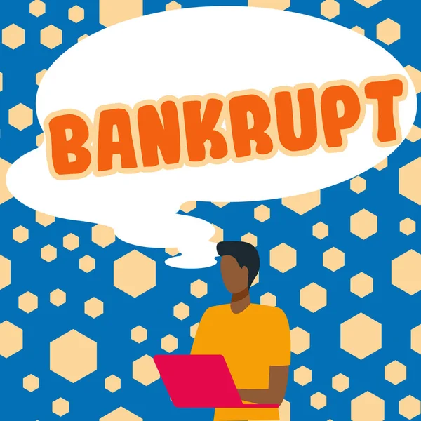 Inspiracja Ukazująca Znak Bankrut Internet Concept Zredukowany Stanu Finansowej Ruiny — Zdjęcie stockowe