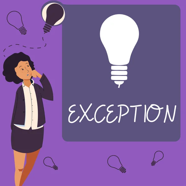 Знак Exception Business Shower Person Вещь Которая Исключена Общего Заявления — стоковое фото