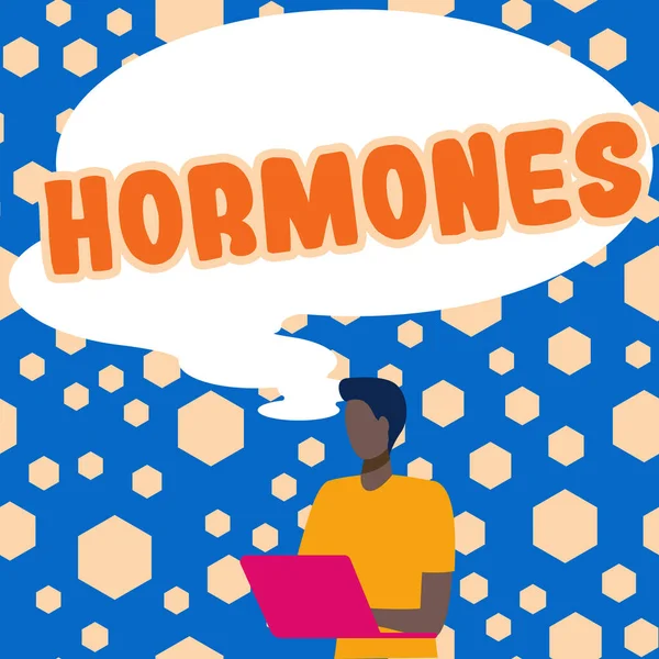 Texte Inspirant Hormones Internet Concept Substance Régulatrice Produite Dans Les — Photo