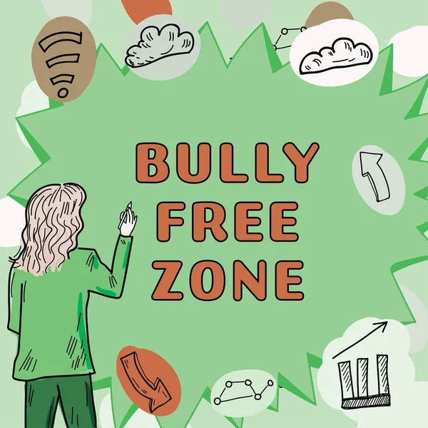 Didascalia Concettuale Bully Free Zone Foto Concettuale Essere Rispettosi Degli — Foto Stock