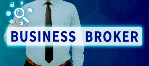 Konceptuální Titulek Business Broker Konceptuální Foto Publikování Zkráceného Obsahu Podnikání — Stock fotografie