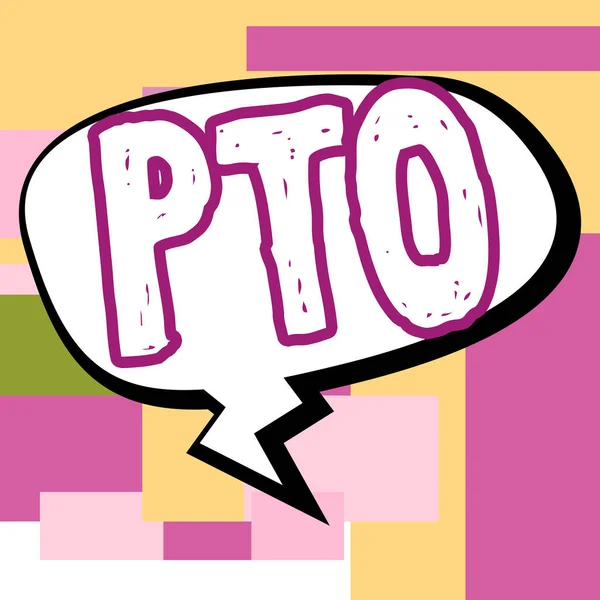 Textschild Mit Pto Internet Konzept Arbeitgeber Gewährt Entschädigung Für Persönlichen — Stockfoto