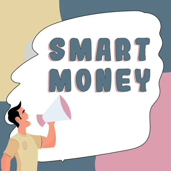 Signe Écriture Main Smart Money Idée Entreprise Argent Parié Investi — Photo