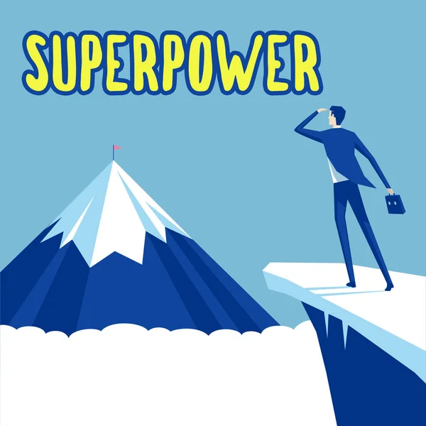 Conceptuele Bijschrift Superpower Business Concept Een Macht Vermogen Van Een — Stockfoto