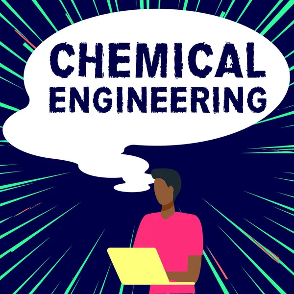 Yazısı Işareti Kimya Mühendisliği Kimya Endüstriyel Uygulaması Ile Ilgili Gelişen — Stok fotoğraf