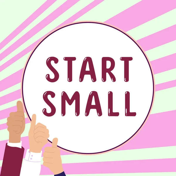 Text Zeigt Inspiration Start Small Konzeptfoto Kleine Mittelständische Unternehmen Gründen — Stockfoto