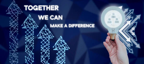 Texto Caligrafia Juntos Podemos Fazer Diferença Abordagem Negócios Unidade Pode — Fotografia de Stock