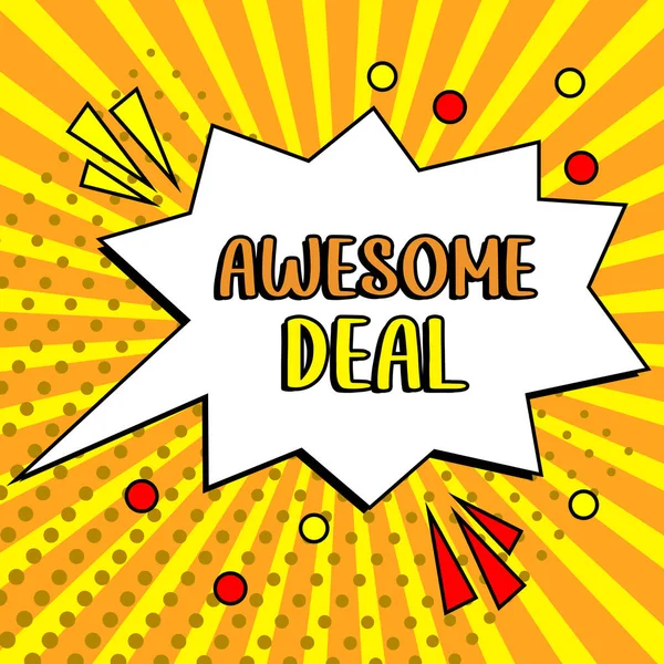 Tekst Bijschrift Presenteren Awesome Deal Word Written Large Undefinite Quantity — Stockfoto