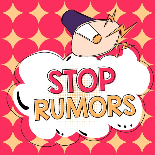 Sinal Texto Mostrando Stop Rumors Conceito Significado Colocar Fim Circulando — Fotografia de Stock