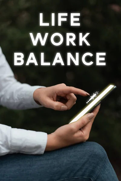 Segno Testo Che Mostra Life Work Balance Business Idea Stabilità — Foto Stock