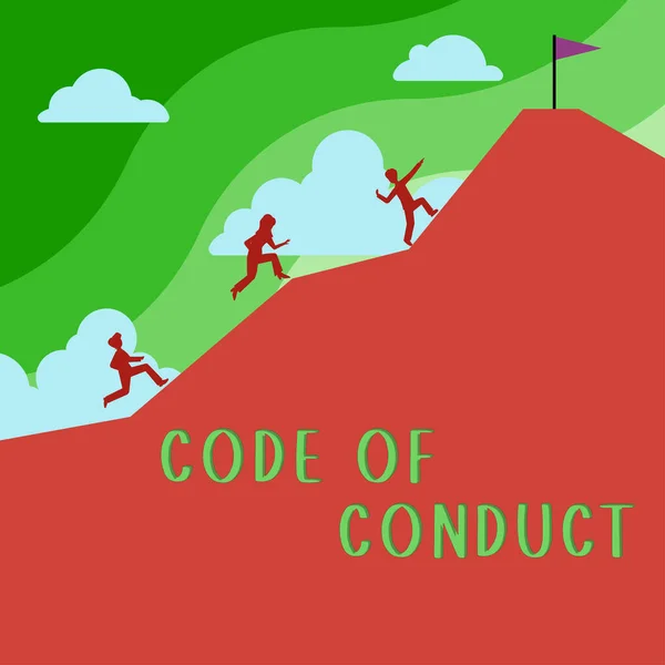 Podpis Zobrazování Kodexu Chování Obchodní Koncepce Etika Pravidla Morální Kodexy — Stock fotografie