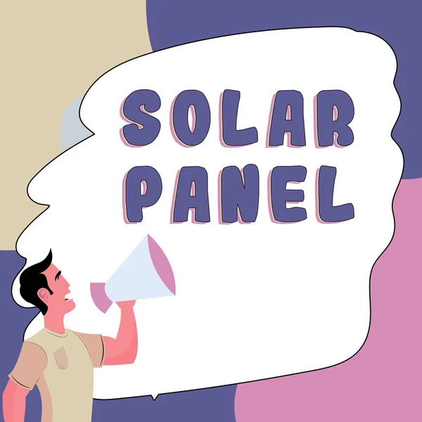 Señal Escritura Mano Panel Solar Concepto Que Significa Diseñado Para —  Fotos de Stock