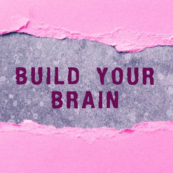 Legenda Texto Apresentando Construir Seu Cérebro Palavra Para Atividades Mentais — Fotografia de Stock
