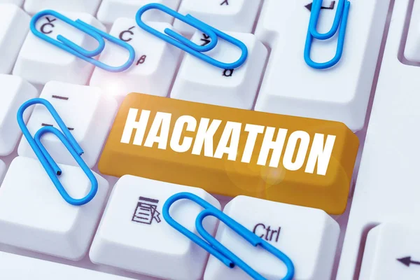 Handschrift Tekst Hackathon Business Showcase Evenement Waar Een Groot Aantal — Stockfoto