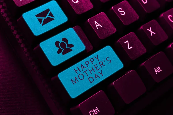 Legenda Texto Apresentando Feliz Dia Das Mães Visão Geral Dos — Fotografia de Stock