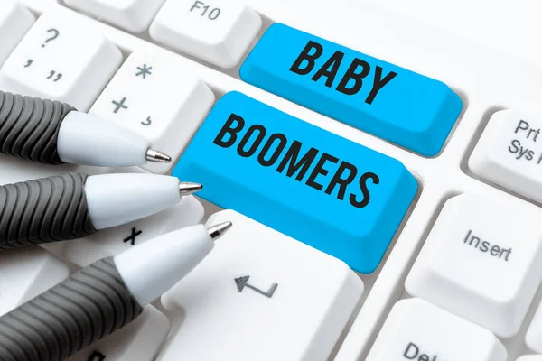 Exposição Conceitual Baby Boomers Palavra Para Pessoa Que Nasce Anos — Fotografia de Stock
