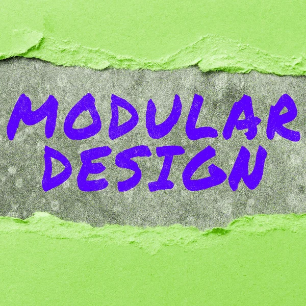 Texto Que Muestra Inspiración Diseño Modular Palabra Para Diseño Productos —  Fotos de Stock