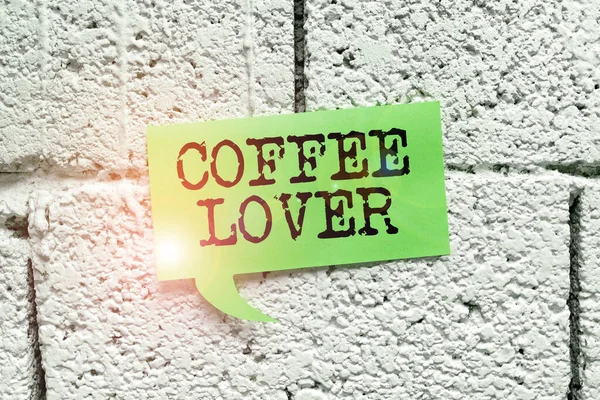 Подпись Тексту Представляющая Coffee Lover Обзор Бизнеса Человека Который Любит — стоковое фото