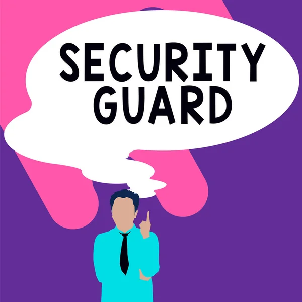 Вдохновение Показывающее Знак Security Guard Word Инструментов Используемых Управления Несколькими — стоковое фото