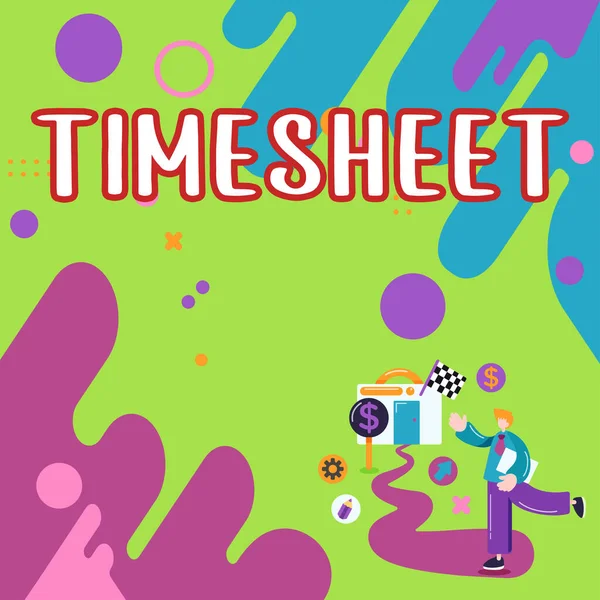 Szöveg Megjelenítése Timesheet Word Események Megjelölésének Időszakát Ábrázoló Grafikus Ábrázolásról — Stock Fotó