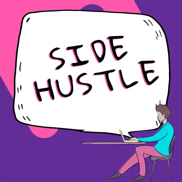 디스플레이 Side Hustle Word 현금을 만들어 유연하게 수있도록 — 스톡 사진
