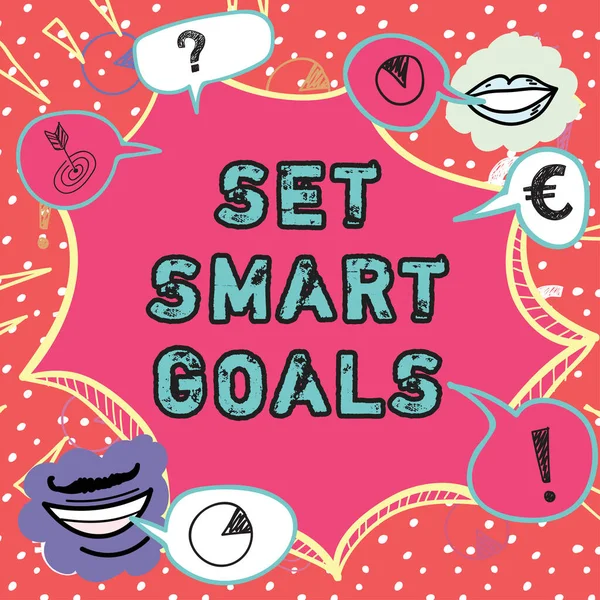 Display Concettuale Set Smart Goals Business Overview Stabilire Obiettivi Raggiungibili — Foto Stock