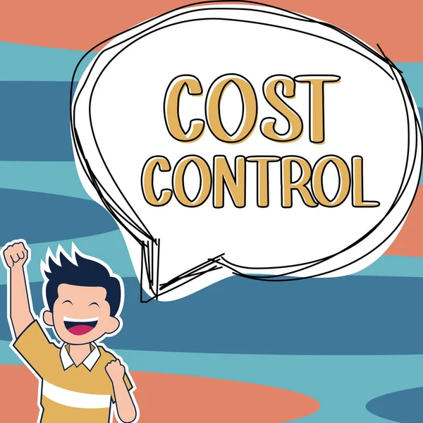 Text Caption Presenting Cost Control Business Idea Practice Identifying Reducing — Stock Photo, Image