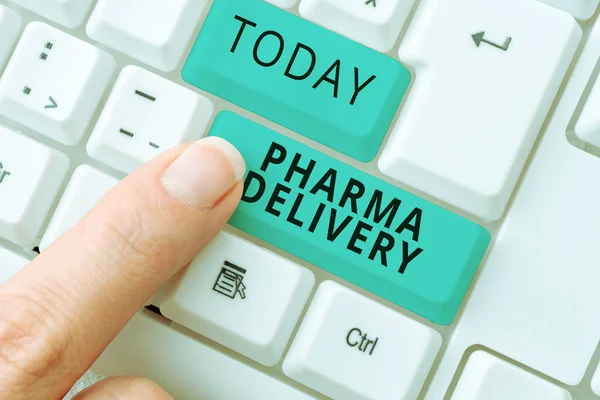 Hand Writing Sign Pharma Delivery Business Showcase Getting Your Prescriptions — Stock Photo, Image