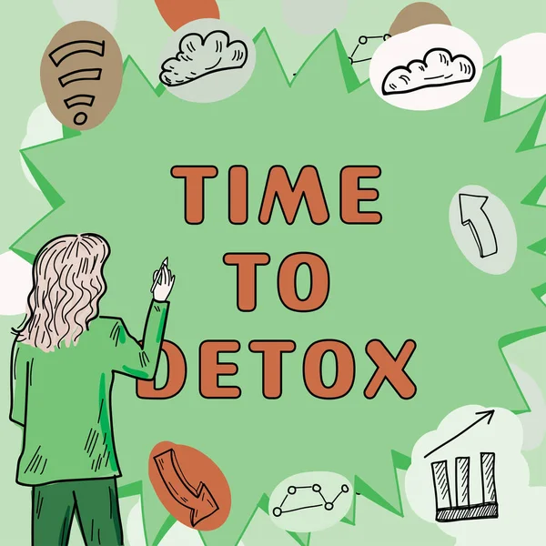 Zarejestruj Wyświetlanie Czasu Detox Koncepcja Biznesowa Moment Dla Dieta Zdrowie — Zdjęcie stockowe