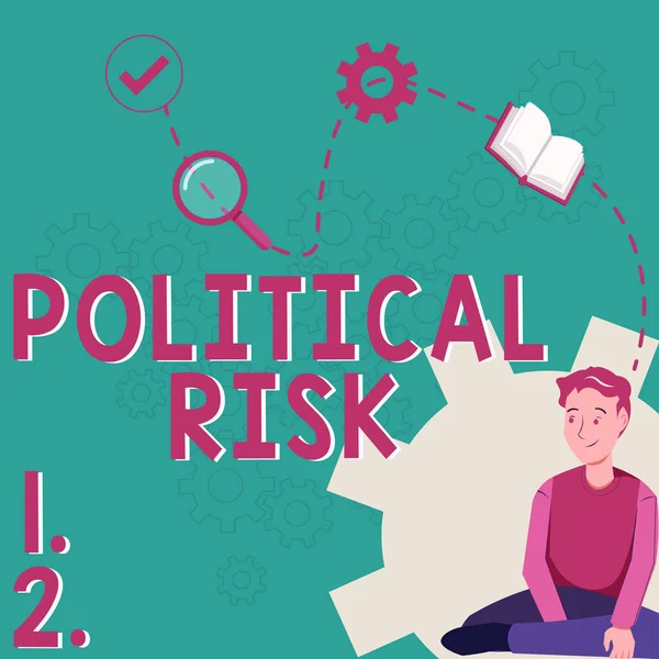 Schild Mit Politischem Risiko Geschäftsmodell Kommunikationsperson Die Die Politische Arena — Stockfoto