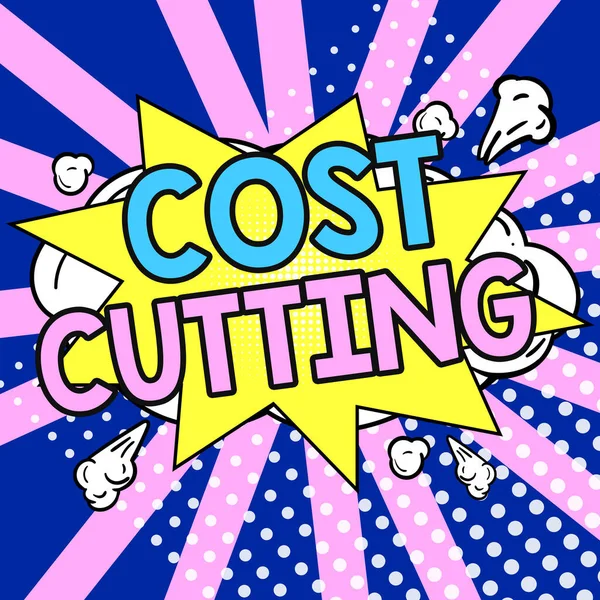 Text Som Visar Inspiration Cost Cutting Affärsidé Genomförda Åtgärder För — Stockfoto
