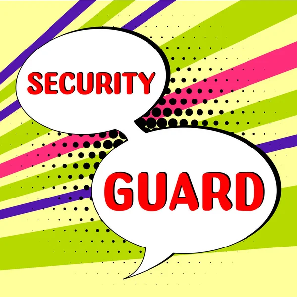 Segnale Testo Che Mostra Security Guard Strumenti Internet Concept Utilizzati — Foto Stock